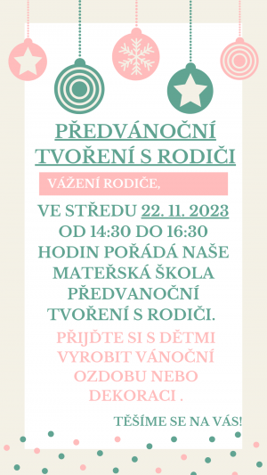 MŠ - Předvánoční tvoření s rodiči